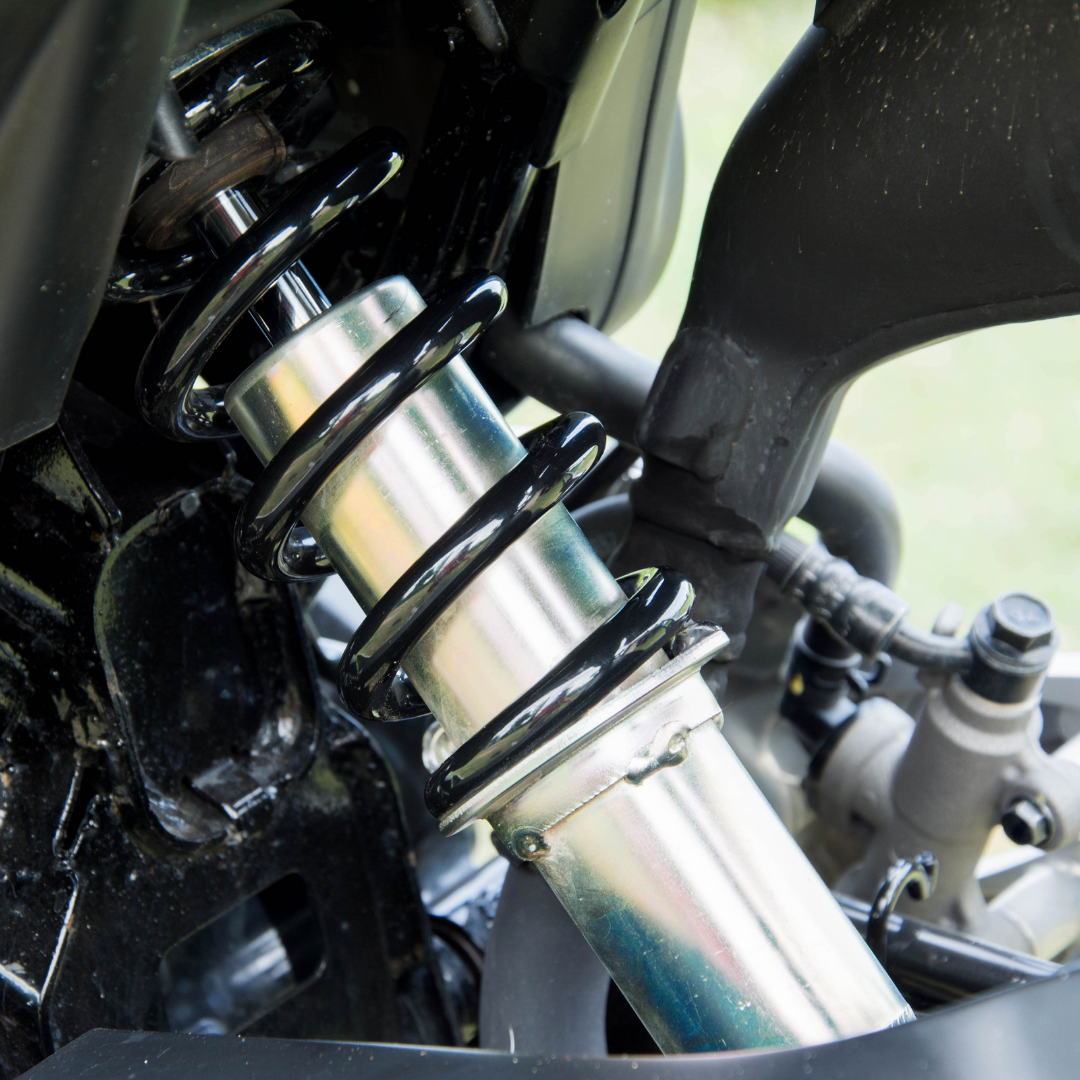 close up shot of car shocks