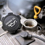 engine oil cap and oil dipstick