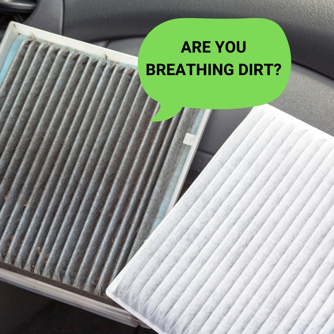 clean engine filter compared to a dirty one