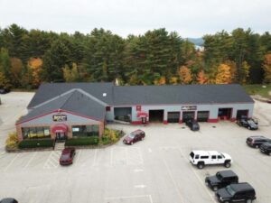 aerial shot of wolfeboro shop location