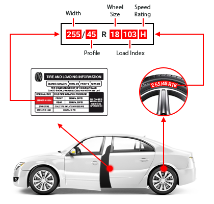 How to locate your tire width, profile, size, profile and speed rating